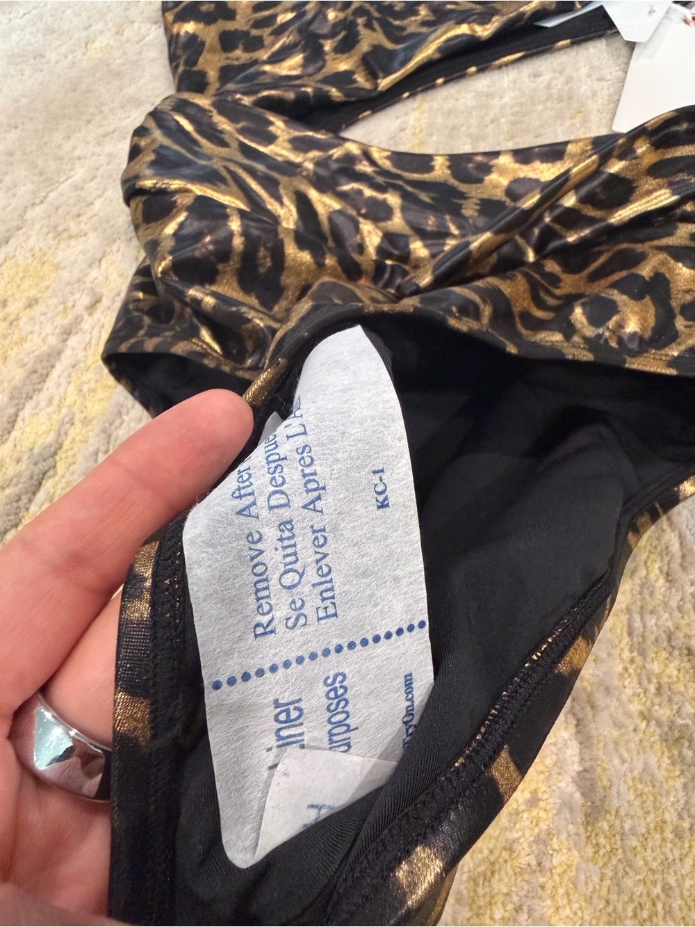 Good American Bali Strapless One Piece Swimsuit Leopard Print XS NWT Cutout Side - Picture 6 of 9